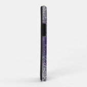 Paarse Sparkle Silver Glitter Case-Mate iPhone Case (Achterkant/rechts)