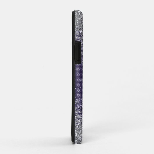 Paarse Sparkle Silver Glitter Case-Mate iPhone Case (Achterkant/rechts)