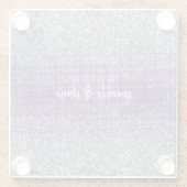 Paarse Sparkle Silver Glitter Glazen Onderzetter (Achterkant)