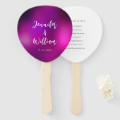 Paarse Sparkle Silver String Lights Wedding Handwaaier (Voorkant en achterkant)