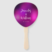 Paarse Sparkle Silver String Lights Wedding Handwaaier (Voorkant)