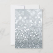 Paarse Sparkle Silver String Lights Wedding RSVP Kaartje (Achterkant)
