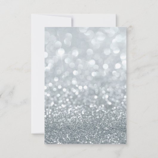 Paarse Sparkle Silver String Lights Wedding RSVP Kaartje (Achterkant)
