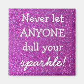 Paarse Sparkle Square Magnet (Voorkant)
