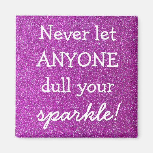 Paarse Sparkle Square Magnet (Voorkant)