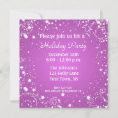 Paarse Sparkle Stars Party Invitation Kaart (Voorkant)