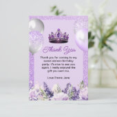 Paarse Sparkle Sweet 16 verjaardagsfeestje Bedankkaart (Staand voorkant)