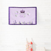 Paarse Sparkle Sweet 16 verjaardagsfeestje Spandoek (Insitu)