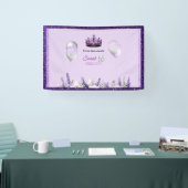 Paarse Sparkle Sweet 16 verjaardagsfeestje Spandoek (Beurs)