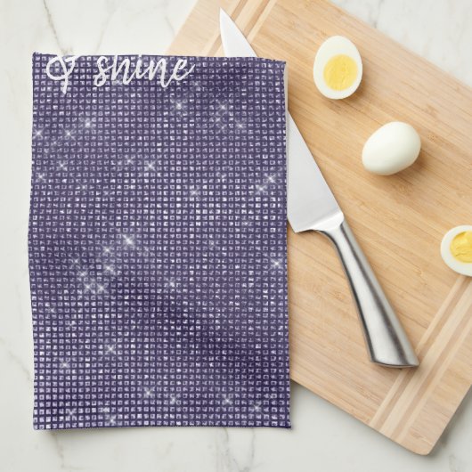 Paarse Sparkle Theedoek (Quarter Fold)