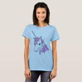 Paarse Sparkle Unicorn T-shirt (Voorkant volledig)