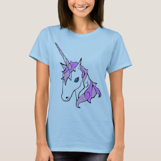 Paarse Sparkle Unicorn T-shirt (Voorkant)