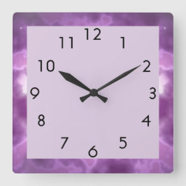 Paarse Sparkle Vierkante Klok