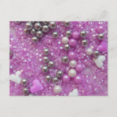 Paarse Sparkles and Love Hearts Briefkaart (Voorkant)