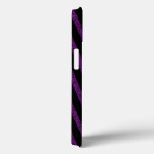 Paarse Sparkles & Black Stripes Halloween Pumpkin Case-Mate iPhone Case (Achterkant / Rechts)