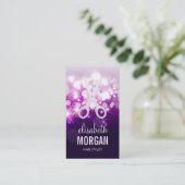 Paarse Sparkly en Glitter Schaar - Haarstylist Visitekaartje (Staand voorkant)