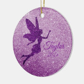 Paarse Sparkly Fairy Ornament Gepersonaliseerde Gi (Links)