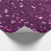 Paarse Sparkly Faux Glitter Cadeaupapier (Hoek)
