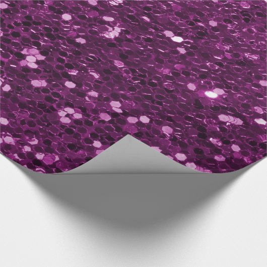 Paarse Sparkly Faux Glitter Cadeaupapier (Hoek)