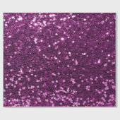 Paarse Sparkly Faux Glitter Cadeaupapier (Vlak)