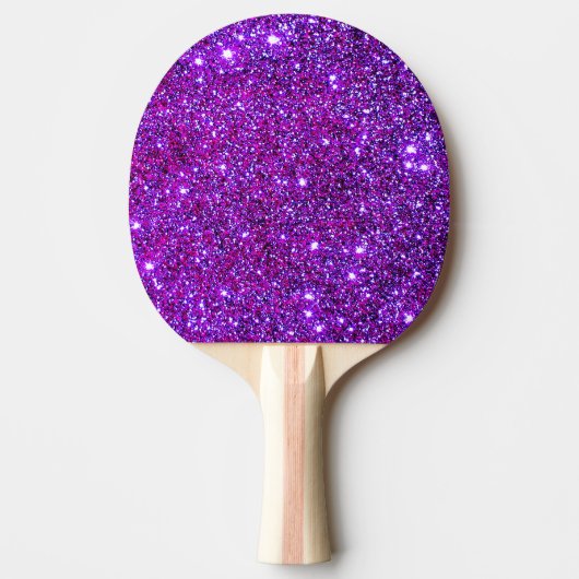 Paarse sparkly Glam Glittery Table Tennis Tafeltennisbatje (Voorkant)