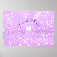 Paarse Sparkly Glitter Butterfly Princess