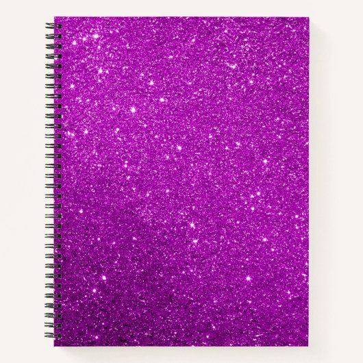 Paarse Sparkly Glitter Notitieboek (Voorkant)