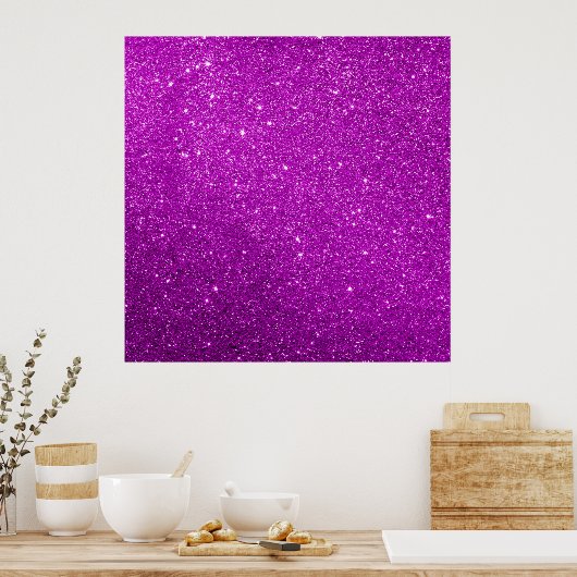 Paarse Sparkly Glitter Poster (Keuken)