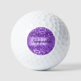 Paarse Sparkly Glitter Shimmer Strip Folie Monogra Golfballen