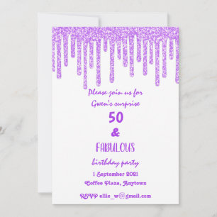 Paarse Sparkly Wax 50 en fantastische verjaardag Kaart