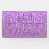 Paarse Sparkly Wax 50 en verbluffende Birthday Ban Spandoek (Horizontaal)