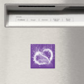 Paarse Sparkly Witte Hart Koelkast Magnet (Insitu (Vaatwasser))