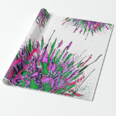 Paarse spatwaterinkt cadeaupapier (Uitgerold)