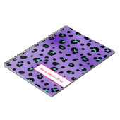 Paarse speciale laptop met Leopard Spiral Notitieboek (Linkerzijde)