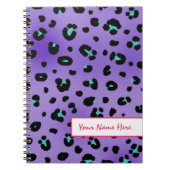 Paarse speciale laptop met Leopard Spiral Notitieboek (Voorkant)