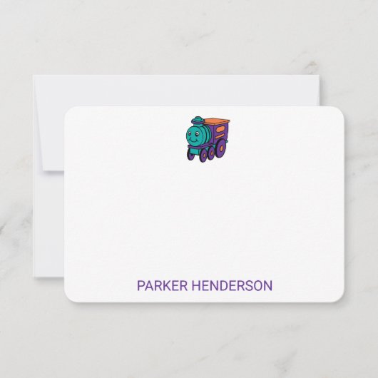 Paarse Speelgoed Persoonlijke Kinder ritten Bedankkaart (Voorkant)