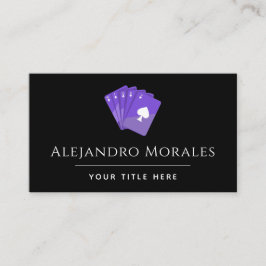 Paarse speelkaarten Casino Poker Club Thema Visitekaartje