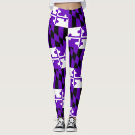 Paarse Speldag Maryland Vlag Leggings