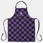 Paarse speldengepersonaliseerde monogram koken schort (Voorkant)