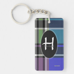 Paarse speldenmonogram Sleutelhanger - Acryl - HAM