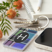 Paarse speldenmonogram Sleutelhanger - Acryl - HAM (Voorkant Rechts)