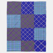 Paarse speldenstang/blauw patchwork-knuppel fleece deken (Voorkant)