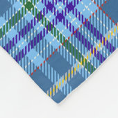 Paarse speldenstang/blauw patchwork-knuppel fleece deken (Hoek)