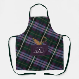 Paarse speldenzak en houten spuit schort