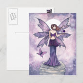 Paarse Sphere Fairy Briefkaart (Voorkant / Achterkant)
