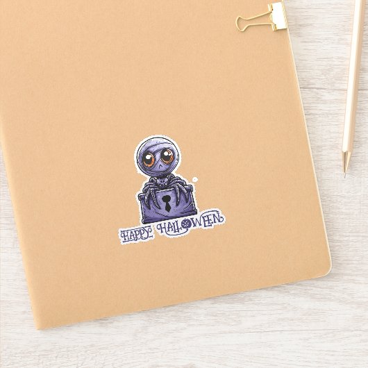 Paarse Spider Tombstone Sticker (Notitieboek)