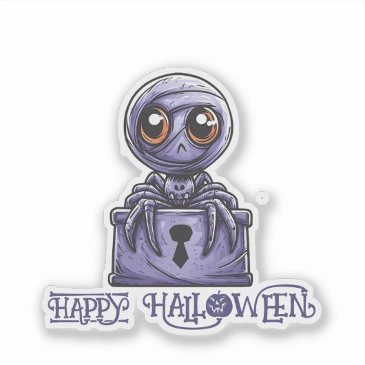 Paarse Spider Tombstone Sticker (Voorkant)