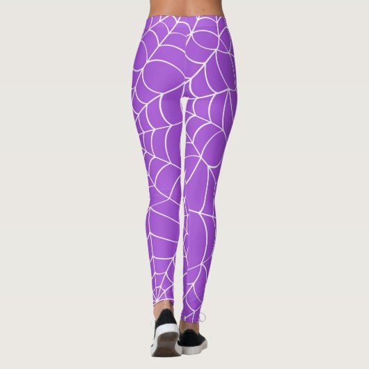 Paarse Spider Web Halloween Leggings (Achterkant)