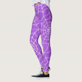 Paarse Spider Web Halloween Leggings (Links)