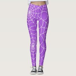 Paarse Spider Web Halloween Leggings